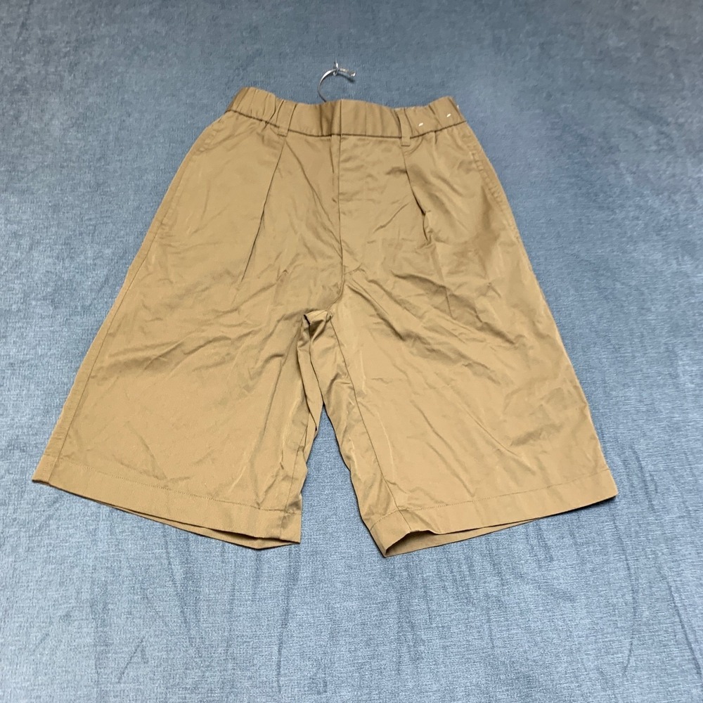 Uniqlo U Pleated Wide Bermuda Shorts Mens XS Brown Cotton Loose Fit Casual Wear
